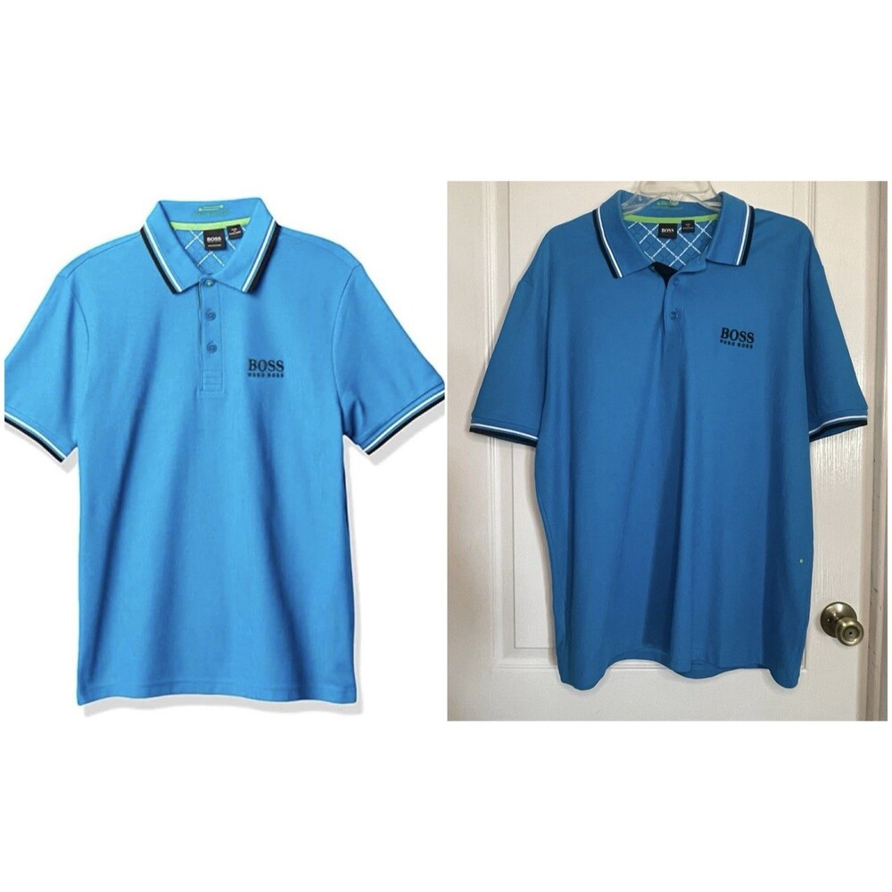 Hugo Boss Men's XXL Regular Fit Paddy Pro Polo Shirt Moisture Manager Blue
